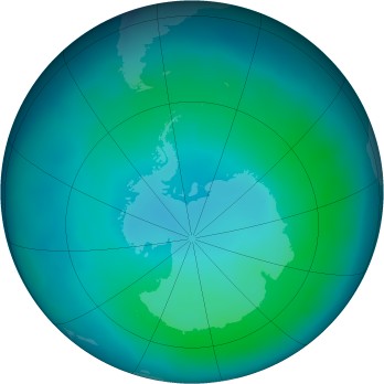 Antarctic ozone map for 2012-02